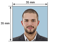 Size for a passport photo in India​