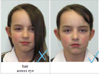 Hair covering the eye