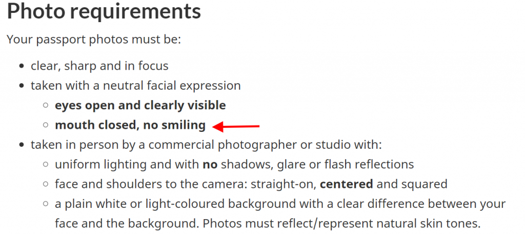 canadian passport photo guidelines