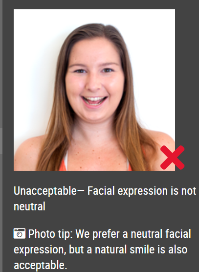 unnatural smile not aaccepted